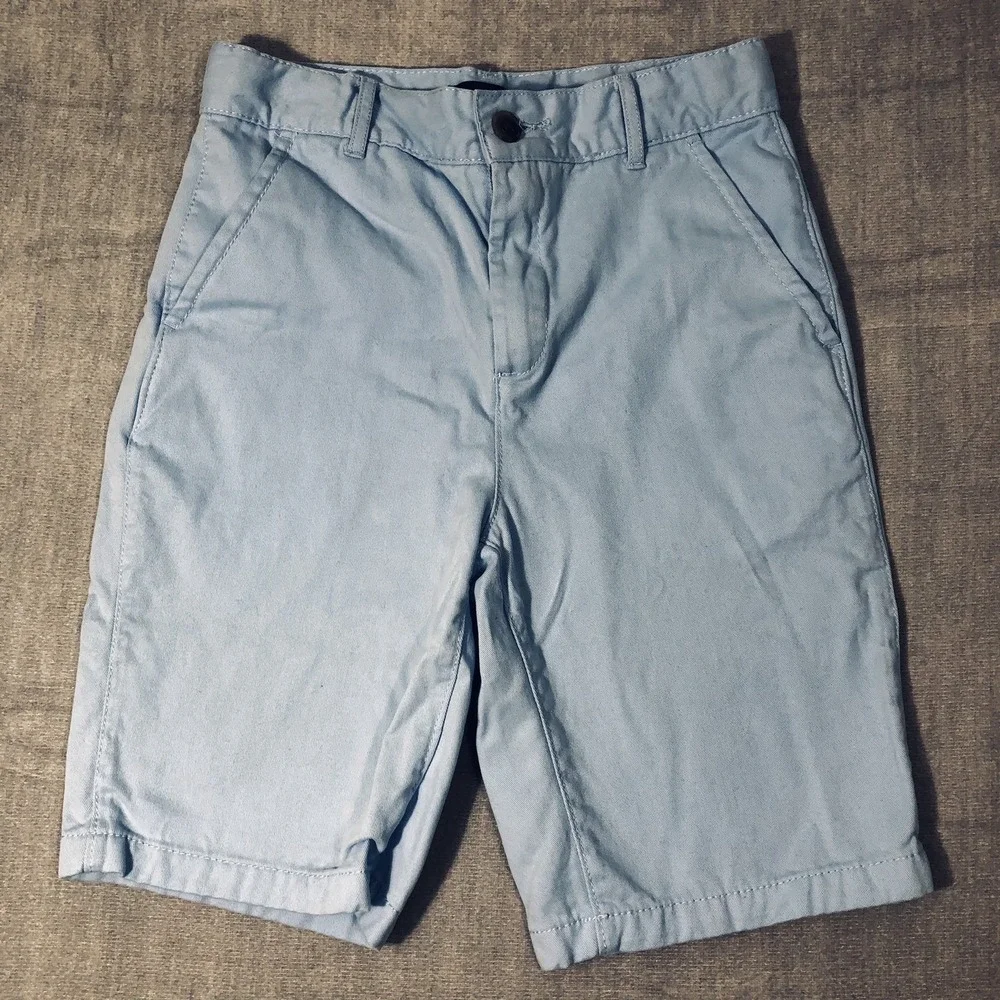 Children's Place Shorts Boys 10 Light Blue Chino Bermuda Kids Adjustable Waist